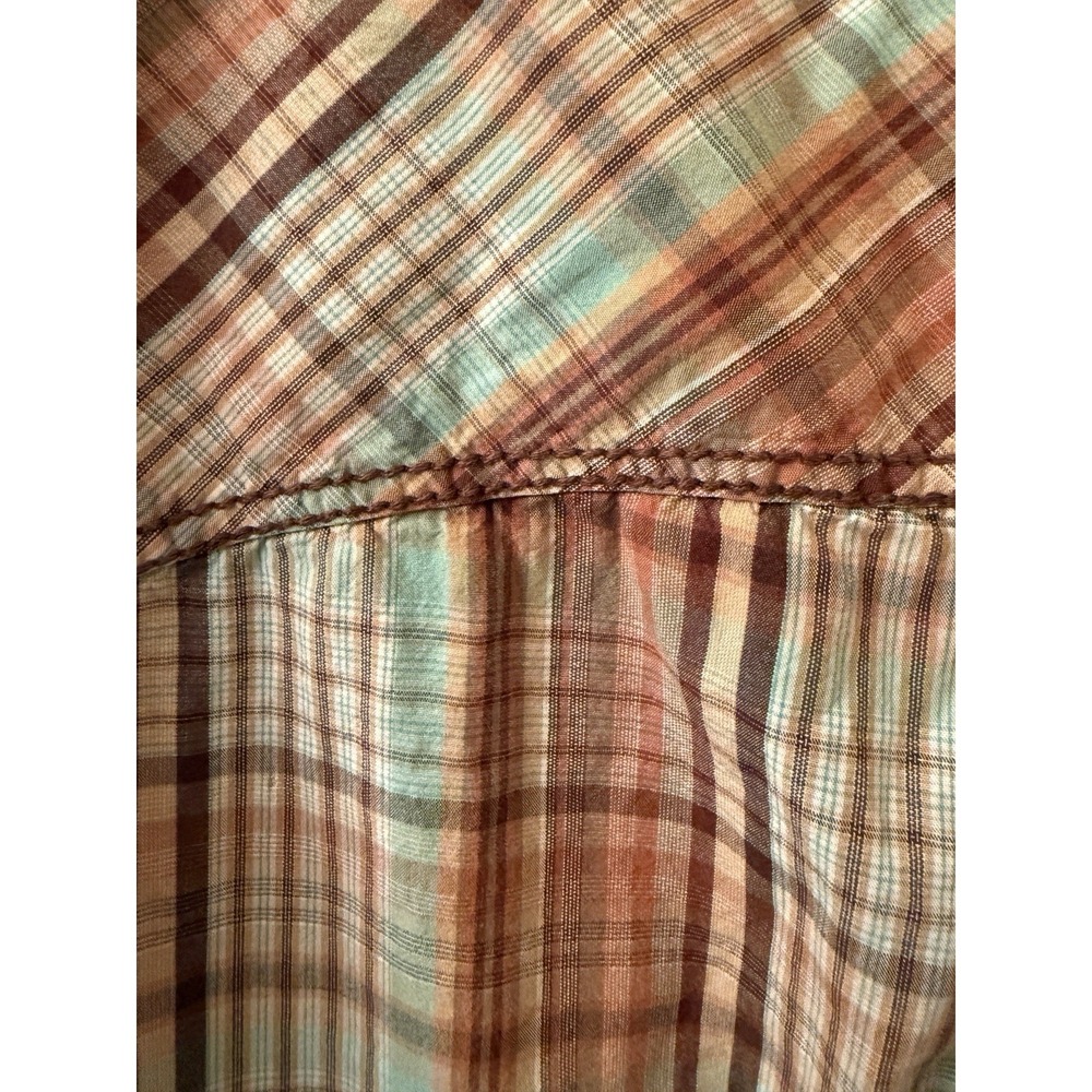 Rafter C Cowboy Collection Western Shirt Mens Medium Pearl Snap Heavy Stitch - Picture 8 of 8